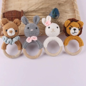 <span class=keywords><strong>Hochet</strong></span> <span class=keywords><strong>personnalisé</strong></span> pour bébé avec anneau de poignée, Crochet, Animal, <span class=keywords><strong>hochet</strong></span>, éléphant, hippopotame, jouet avec anneau en <span class=keywords><strong>bois</strong></span> - Product Image 4