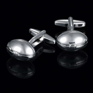 カスタムモダンステンレス制ラグビー型カフリンクスミニマルラグジュアリーラグビーテーマ男性用カフリンクス - Product Image 4
