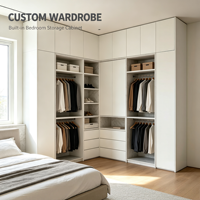 Ensemble de rangement sur mesure en forme de L pour toute la maison, armoire d'angle, système de tiroirs spacieux, mobilier écologique pour la maison