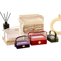 Boîte d'emballage cadeau en acrylique transparent effet velours, idéale pour souvenirs de mariage et bonbons – Emballage haut de gamme