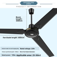 Ventilateur de plafond industriel de 42 pouces pour salon, avec pales en fer de 42 pouces, 1,05 mètre, forte puissance de ventilation, idéal pour dortoirs et salles à manger