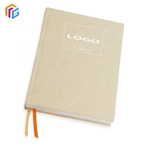 Sổ Tay Vải In Logo Lá Vàng Tùy Chỉnh Bìa Cứng Sổ Lập Kế Hoạch Nhật Ký Biết Ơn Với Bìa Vải Lanh Ruy Băng - Product Image 3