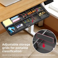 Bureau d'ordinateur intelligent à hauteur réglable électriquement pour la maison, le bureau, l'étude, les jeux, design moderne, pieds de table en métal, tiroir de rangement