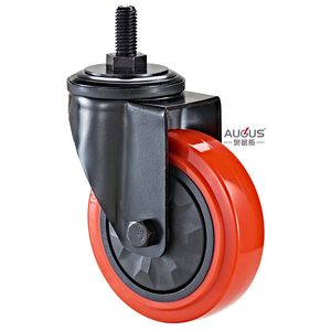 Black Lacquered <strong>4</strong> <strong>5</strong> 6 <strong>Inch</strong> Red PU Caster Wheel for Industrial or <strong>Trolley</strong> - Product Image 3
