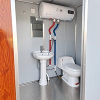 Toilettes portables préfabriquées, cabine de toilettes mobiles pour chantier, utilisation en extérieur avec structure en plastique durable