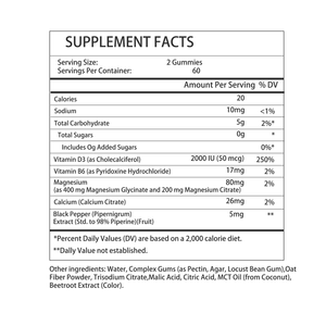 Gummies de glycinate de magnésium OEM en gros de haute qualité pour une meilleure qualité de sommeil et la prévention des crampes musculaires - Product Image 2