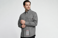 Chemise de travail pour homme en coton ignifuge NFPA2112 CAT2 pour la soudure et l'industrie pétrolière et gazière
