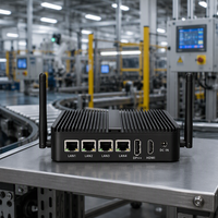 Komputer Mini Industri N100 4 NIC 2.5G Tanpa Kipas Desktop HD+DP Layar Ganda Pfsense Firewall VPN Router