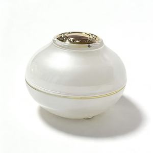Pot à crème en acrylique personnalisé <span class=keywords><strong>blanc</strong></span> et or, contenant cosmétique de luxe vide <span class=keywords><strong>pour</strong></span> crème contour <span class=keywords><strong>des</strong></span> <span class=keywords><strong>yeux</strong></span>, pot à vis <span class=keywords><strong>pour</strong></span> crème visage, emballage de soins de la peau anti-UV - Product Image 5