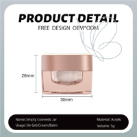 Pot en plastique vide pour gel de construction 5g 30g 50g avec couvercle, pot en plastique pour gel OEM/ODM personnalisé, pot en gel UV carré, emballage cosmétique