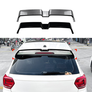 Volkswagen Rear Spoiler Piano <b>Black</b> Carbon Fiber Texture ABS Ducktail <b>Trunk</b> Wing For Polo MK6 2019+ - Product Image 1