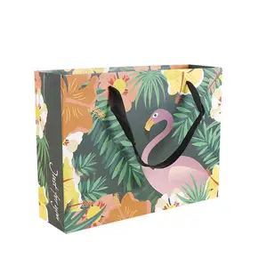 Bolsa de papel personalizada con logotipo personalizado de impresión de colores bolsa de compras