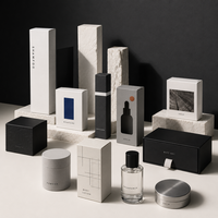 Boîtes d'expédition cosmétiques monochromes avec pelliculage mat, emballage noir et blanc pour parfum, sérum, crème, savon, coffret cadeau beauté, marque privée
