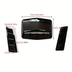 Juego de 3 Cubiertas para Ventilaciones de Coche y Camioneta, Cubierta para Capó + Cubiertas para Ventilaciones Laterales, Accesorios Universales para Coche, Decoración Exterior - Product Image 2