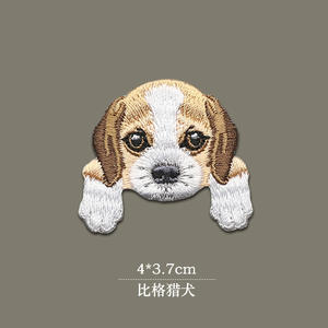 アニマルデザイン刺繍パッチ卸売り可愛い布アップリケバッジカスタムアイロン犬用刺繍パッチバッグ用 - Product Image 2