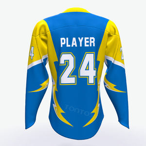 Ropa deportiva Color personalizado Jersey Hockey con número 100% Poliéster Impreso personalizado Transpirable Hockey sobre hielo Jersey - Product Image 4