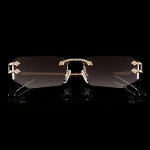 Sifier tùy chỉnh sang trọng kim loại hình vuông nhỏ hình chữ nhật không khung không có vành khung kính mát nam phụ nữ - Product Image 4