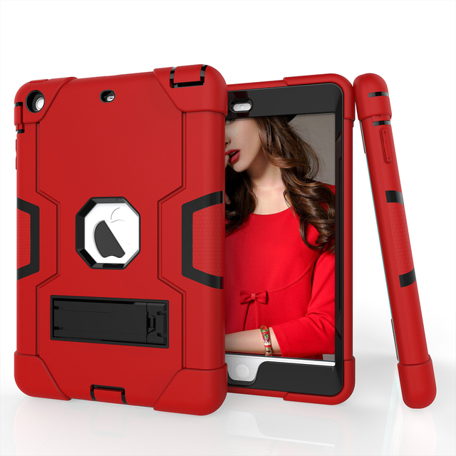 Heavy Duty Rugged Armor Case for iPad Mini 1/2/3 7.9 Inch  Impact Shockproof Silicone Plastic Kickstand Tablet Cover
