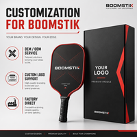 Pala de Pickleball de Fibra de Carbono Cruda Lingjun BOOMSTIK T700 de 16 mm, Aprobada por la USAPA, Raqueta Profesional Alargada, Logotipo Personalizado, Venta al Por Mayor OEM