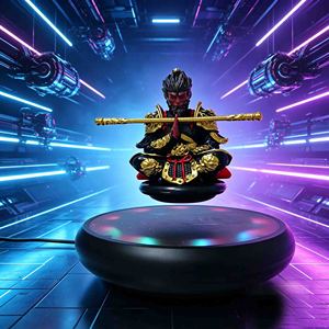 Escultura Magnética Levitante de Sun Wukong, Rey Mono, con Base LED RGB y Altavoz, Decoración de Escritorio para el Hogar, Black Myth Wukong - Product Image 6