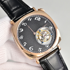 Popular Best Selling Classic Tourbillon <b>Skeleton</b> Design Stainless Steel Case Black Genuine Leather Strap Men's Sports <b>Watch</b> - Product Image 4