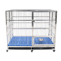Cage pliable pour chien en acier inoxydable 304 avec design respirant et imperméable, cadre en tube carré pour chiens de grande et moyenne taille - Utilisation toutes saisons