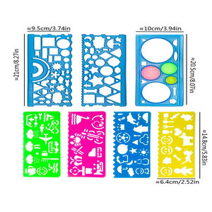 创意绘画多功能拼图人体示踪几何标尺学生绘画工具绘画标尺学习艺术工具 - Product Image 2