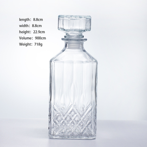 Decantador de <span class=keywords><strong>Whisky</strong></span> de 900ml con Serigrafía y Tapón de Corcho, en Oferta, al <span class=keywords><strong>Mejor</strong></span> <span class=keywords><strong>Precio</strong></span> de Fábrica China, para Tequila y <span class=keywords><strong>Whisky</strong></span> - Product Image 1