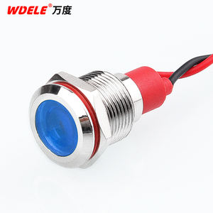 WD12mm <span class=keywords><strong>LED</strong></span> Warnsignal-Anzeige lampe mit hoher Helligkeit, 24V wasserdichtes Metall material, Installation sloch 12mm 220V. - Product Image 5