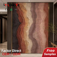 Panneau mural en PVC marbré imprimé en relief 8D Longte / Panneau UV 1,22*2,44/2,9m, feuille de PVC marbré avec revêtement UV