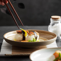 Bols en céramique rétro, style italien, texture artisanale, plat à pâtes peu profond, glaçure réactive de luxe, minimaliste, écologique