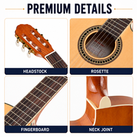 Guitare classique à corps fin de 39 pouces avec table en épicéa, fabricant OEM ODM de guitares