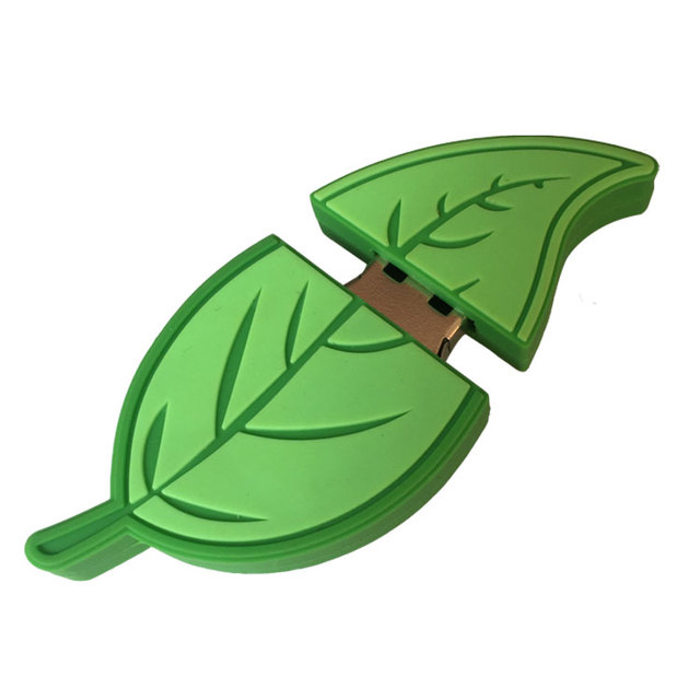 Custom Pvc Usb Flash Drive 4gb 32gb Leaf Shape Usb Stick 3.0 Usb Memory Sticks