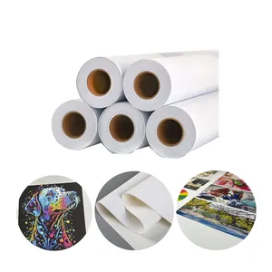 Fabricante profissional Waterproof Customized Black 390gsm 24 36 44 Inkjet Plotter Matt Pure Cotton Art Canvas Roll Of Canvas