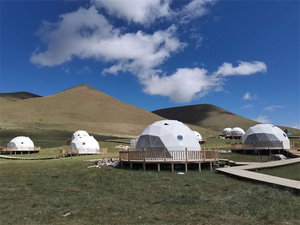 2024 les plus populaires grand espace résistant aux intempéries couleur tente personnalisée dômes géodésiques pour glamping loisirs <span class=keywords><strong>location</strong></span> d'hôtel - Product Image 5