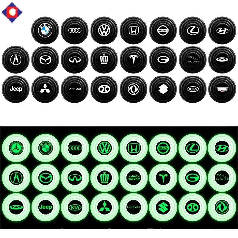 Universal Branded Silicone Car Door Shock Absorbing Buffers Protector Stickers Bumper Fluorescent And Black