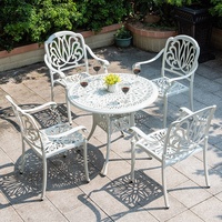 Table de bistrot moderne en aluminium moulé bronze antique - Ensemble de patio extérieur durable pour hôtel et villa