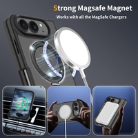 Étui de téléphone magnétique avec 18 aimants, support rotatif, coque pliable mate, visionnement mains libres pour smartphones