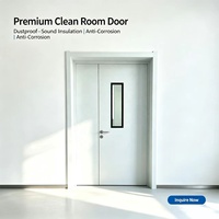 Porte Moderne Ignifugée en Acier Inoxydable GMP, Antibactérienne, pour Salle Blanche, Porte Médicale pour Hôpital et Atelier Pharmaceutique
