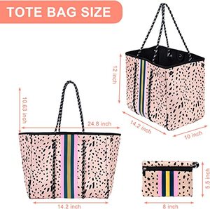 Trymall – grand fourre-tout polyvalent en néoprène, sacs à bandoulière de voyage léopard pour le travail de plage - Product Image 3