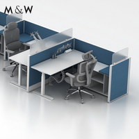 M&W – Poste de travail modulaire de bureau de haute qualité, réglable et moderne, avec cloison, idéal pour l'école
