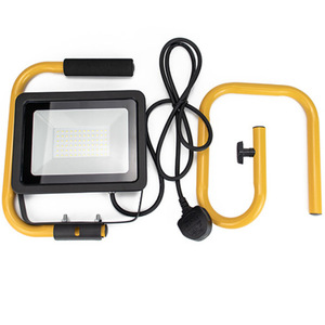 LED <b>Portable</b> Work Light 50W IP65 Waterproof Handheld <b>Floodlight</b> with S-Shape Stand Yellow WD-913S - Product Image 1