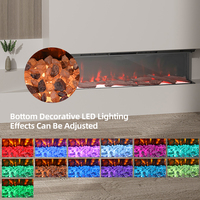 Cheminée électrique de 50 pouces avec flamme décorative LED, encastrable, autoportante 3 faces, chauffage intérieur, contrôlée par application pour usage domestique et hôtelier
