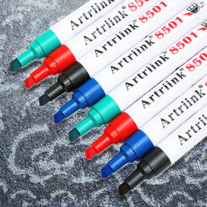 Marqueur pour tableau blanc rechargeable à pointe en fibre effaçable à sec à tête de burin durable de grand volume style école de bureau vente en gros - Product Image 2