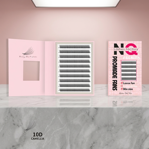 Extensions de cils individuelles en volume, en cheveux synthétiques de haute qualité, fabriquées à la main, naturelles, longues, en éventail, marque privée, vente en gros NQ - Product Image 2