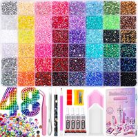 Boîte de 60/48/40/28/24 compartiments, bijoux pour ongles colorés, perles, strass, petits ornements en diamant pour nail art
