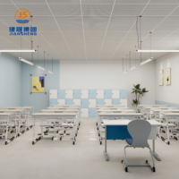 Meubles scolaires modernes Jiansheng, bureaux et chaises pour étudiants, réglables en hauteur, ensemble de bureaux et chaises doubles pour salle de classe, bois durable