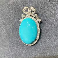 Bijoux fins sur mesure en or 18 carats avec turquoise Sleeping Beauty naturelle non traitée, certificat de gemmes inclus, qualité supérieure uniquement