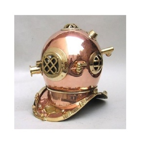 Casque de plongée en cuivre antique Logo personnalisé Armure nautique en métal Laiton poli Coulée Cadeau Vente en gros directe Fabricant - Product Image 1