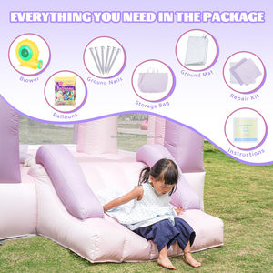 <span class=keywords><strong>Château</strong></span> gonflable extérieur rose arc-en-ciel avec toboggan, style minimaliste, pour enfants, mariage, fête, trampoline personnalisable - Product Image 4